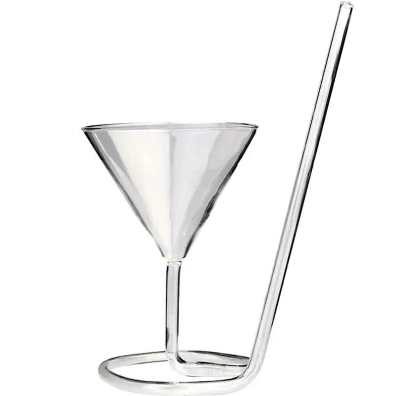 110ml Creative Screw Spiral Straw Molecular Cocktail Glass