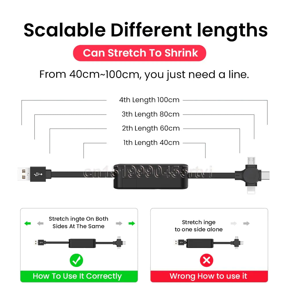 4in1 Retractable Charging Cable